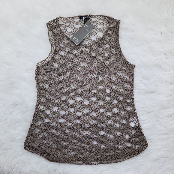 Eileen Fisher Women's Linen Cord Sheen Loops Tank in Taupe Size S - Picture 7 of 10